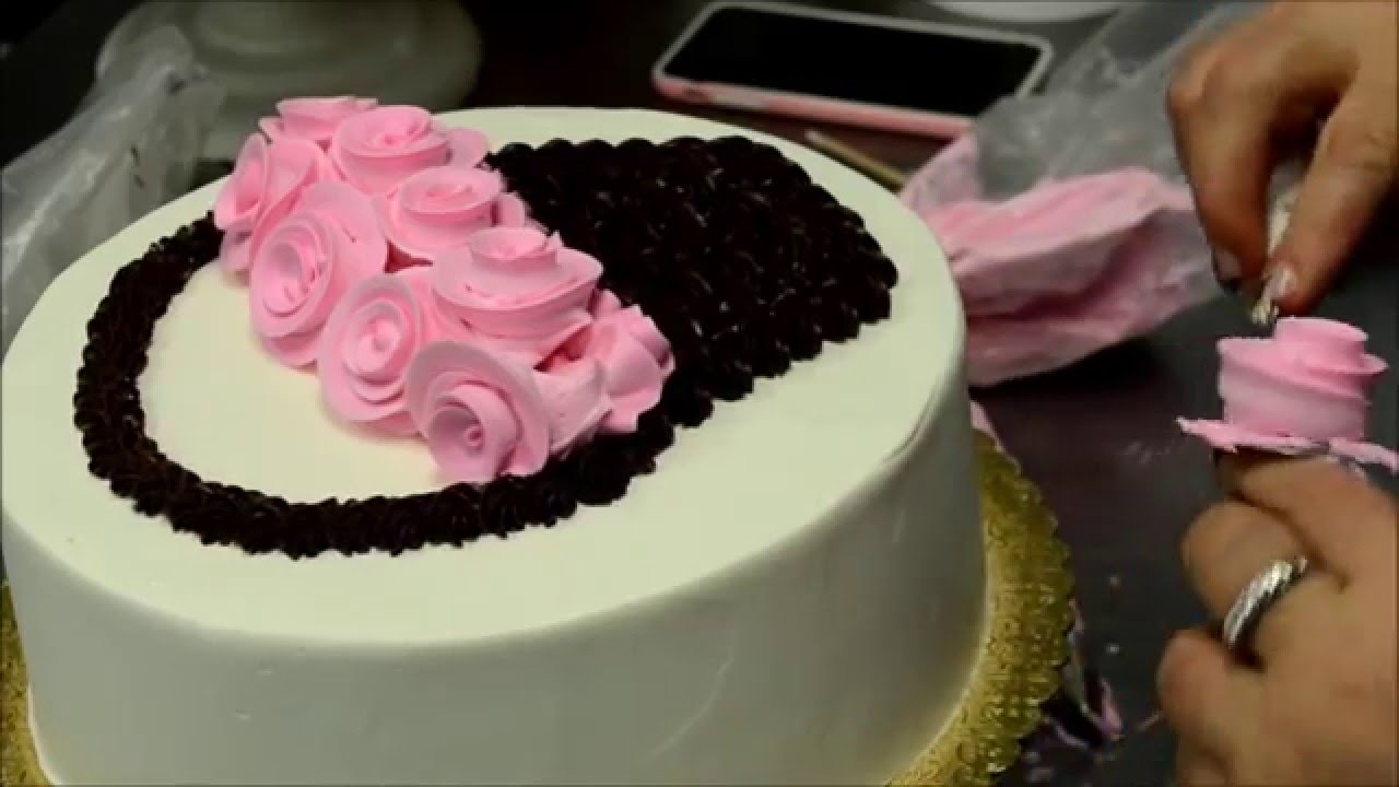 How to Make a Basket of Roses Birthday Cake - YouTube