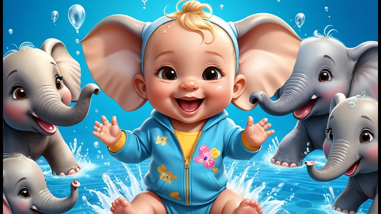 🐘 Baby Elephants Splashing Water Everywhere 💦🎶 | Fun Water & Learning Song for Toddlers