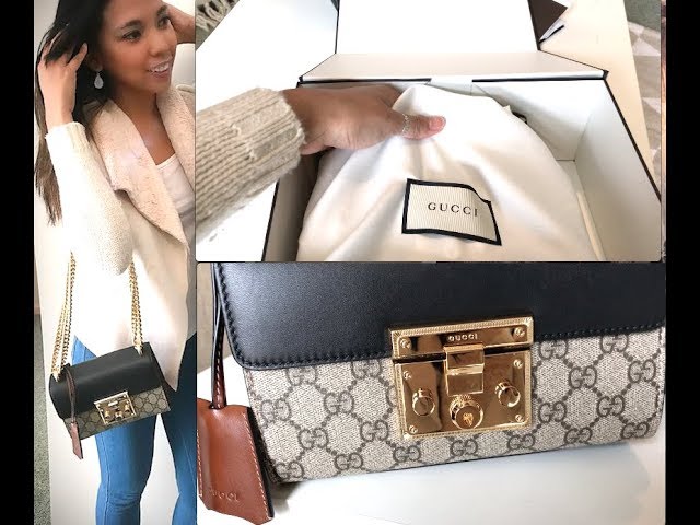 Gucci Padlock GG Supreme Shoulder Bag' Unboxing Video Luxury Item Designer  Handbag 