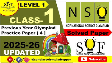 Class 1 Science NSO | SOF Previous Year Solved Paper 4| National Science Olympiad | NSO Olympiad