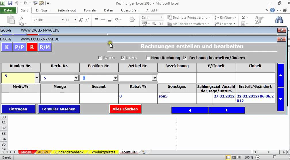 Excel tabelle offene rechnungen