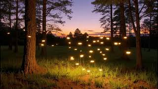 Dusk Symphony: Fireflies Dance in the Forest