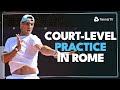 Nadal djokovic dimitrov rune ruud  more courtlevel tennis practice in rome