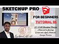 Day 05 - Sketchup 2023 Tutorial  for beginners | 21x40 Ext. Elevation - Material In Sketchup