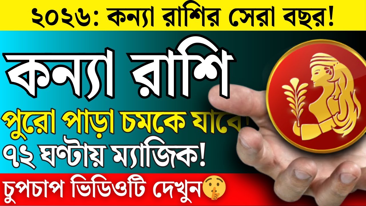আগামী ৭২ ঘণ্টা! কন্যা রাশির কপাল খুলল  টাকার গদিতে ঘুমাবেন | Konna Rashi 2026