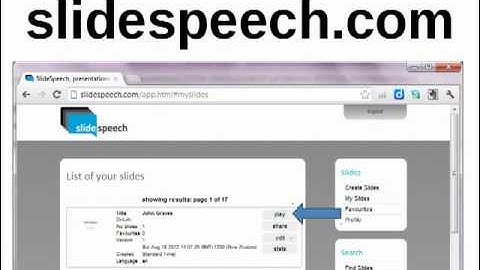 SlideSpeech workshop for Classroom 2.0