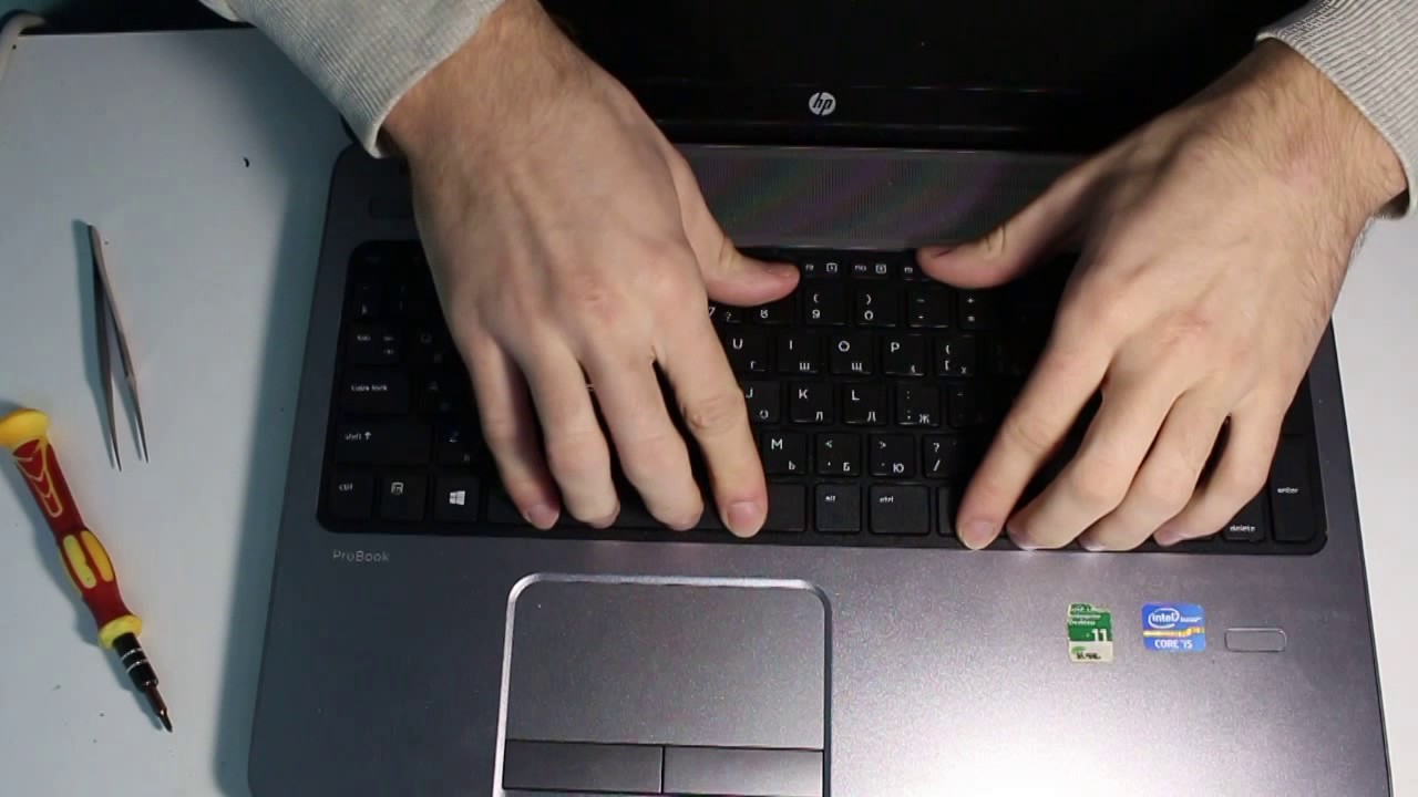Замена клавиатуры на примере HP ProBook 450 G0. Витебск. - YouTube