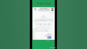 TS SET 2023 Notification|    ts set 2023 | TS SET 2023 Notification| telanganaset