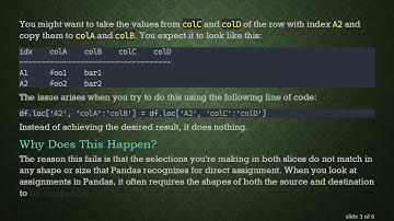 How to Copy Data Between Slices in a Pandas DataFrame