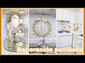 DECORACIÓN NAVIDEÑA DE MI COCINA 2021 | COLORES BLANCO Y DORADO ⚜️ cocina pequeña