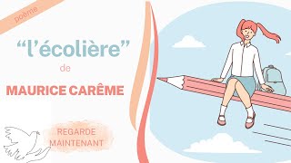 Lécolière De Maurice Carême Apprends Ce Poème À Ton Rythme Grâce Au Lien Image Et Texte