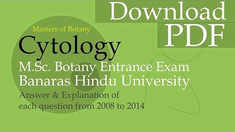 Cytology PDF | Download | BHU SOLVED 2008-2020