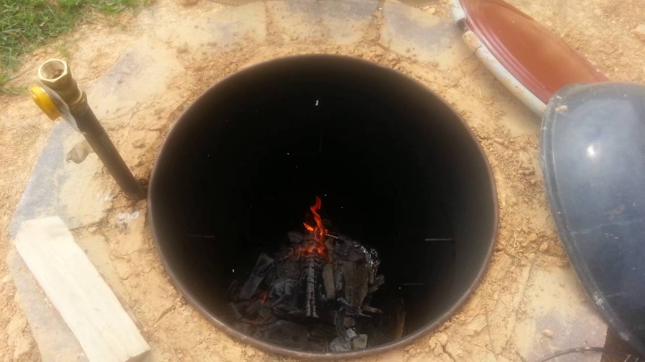 Firing under ground Fire pit BBQ ground Grill - YouTube