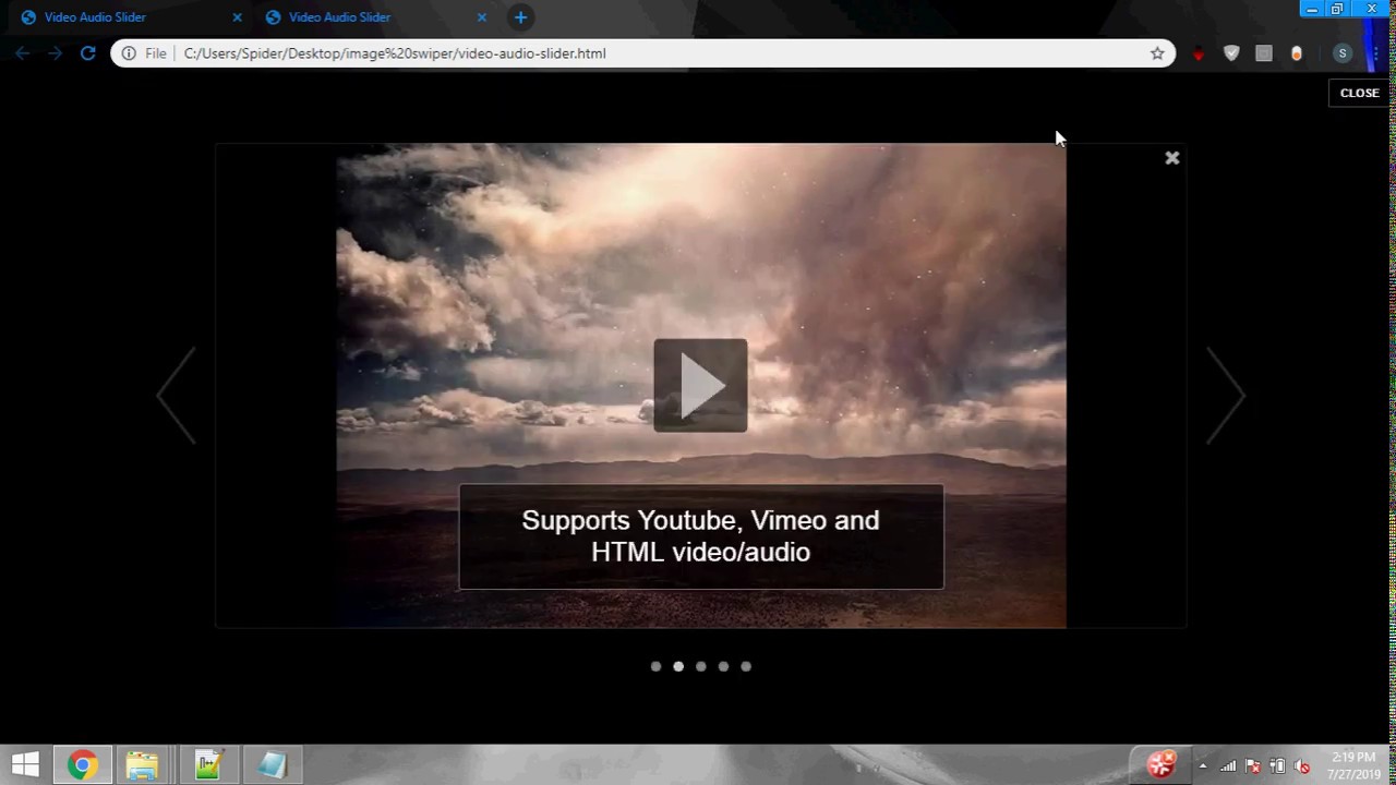 Audio video slider using html+css+js - YouTube