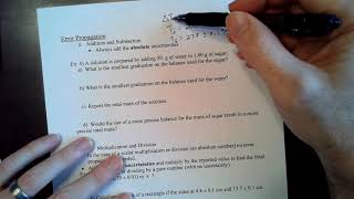 Topic 1 Review - Measurement Uncertainty and Error Propagation