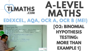 A-Level Maths: O2-03 [Binomial Hypothesis Testing: More Than Example 1]