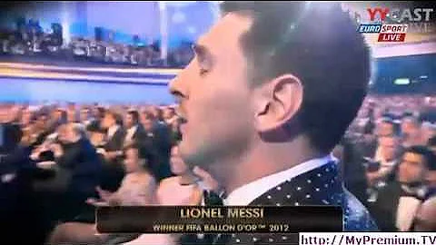 Lionel Messi Winner  FIFA BALLON D`OR 2012 FOR THE FOUr TIME   YouTube