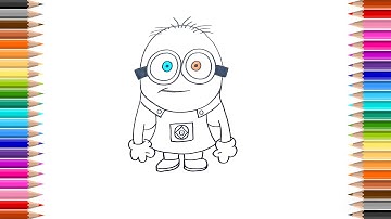 How to Draw Minions | Coloring pages | Kids songs | Learn colors & Drawing | Art for children