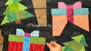 “Cute Christmas Quilt Blocks: Tree 🌲 & Gift”🎁 