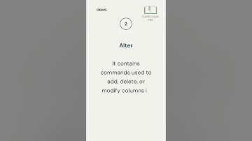 Data Definition Language (DDL)