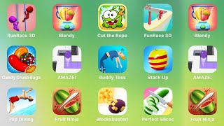Run Race 3D, Blendy, Cut The Rope, Fun Race 3D, Candy Crush Saga, Amaze, Buddy Toss, Stuck Up screenshot 2