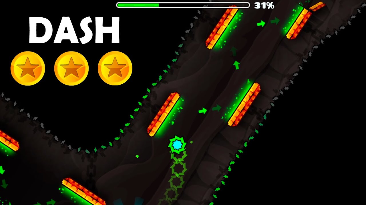 Geometry Dash Level "Dash" 3 Coins - YouTube