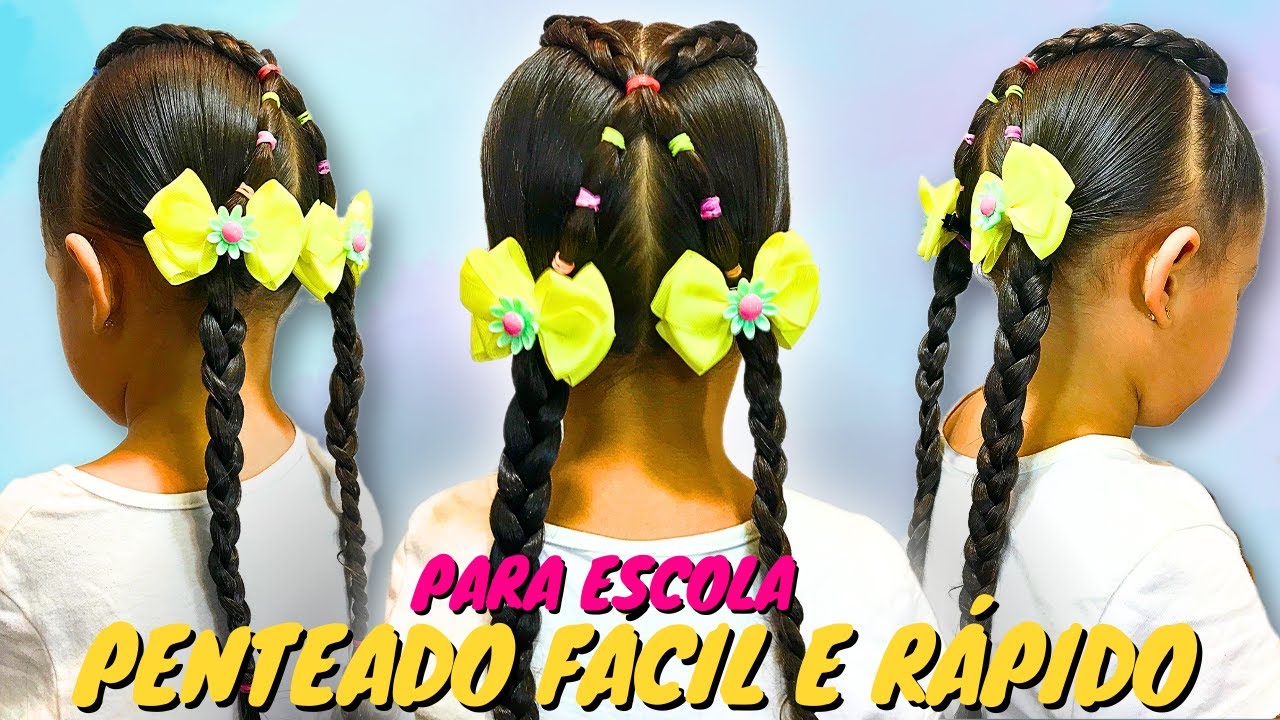 Penteado Infantil Lindo Rápido e Fácil para Escola