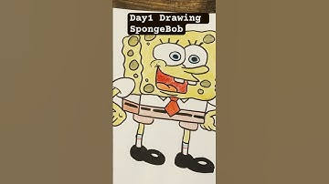 #Day 1 drawing popular cartoon characters #spongebob #💛