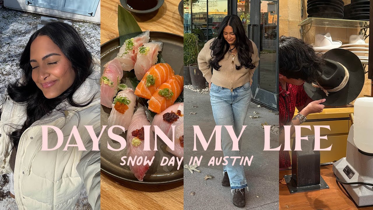 Austin Vlog: snow day in atx, verde chicken chili, ube setting powder tutorial, cowboy hat reshape