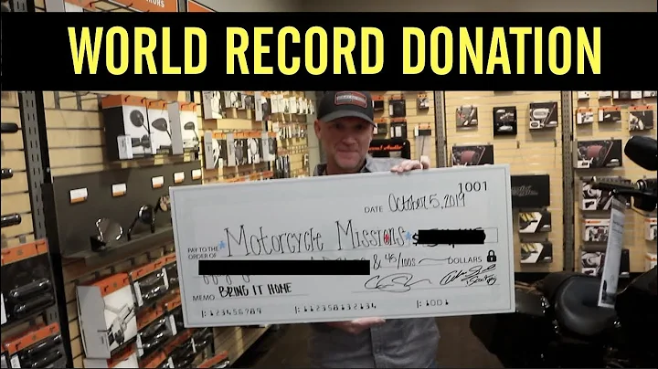 Donating a Big Check! Harley Davidson World Record...