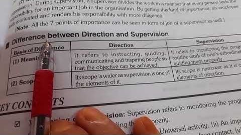 Difference between Direction and supervision