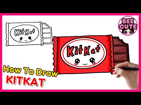 How to draw KitKat  Draw and coloring KitKat chocolate wafer