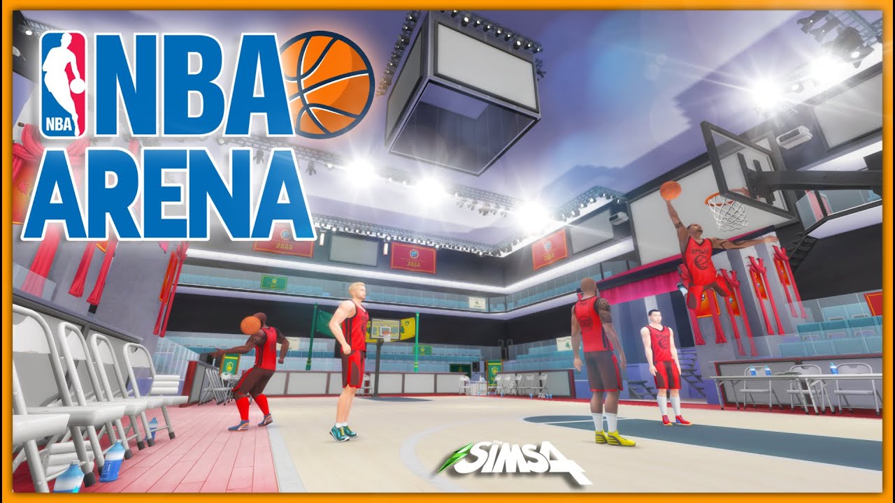 I Built A Real NBA Basketball Arena In The Sims 4 NO CC The sims 4 speed build 2020