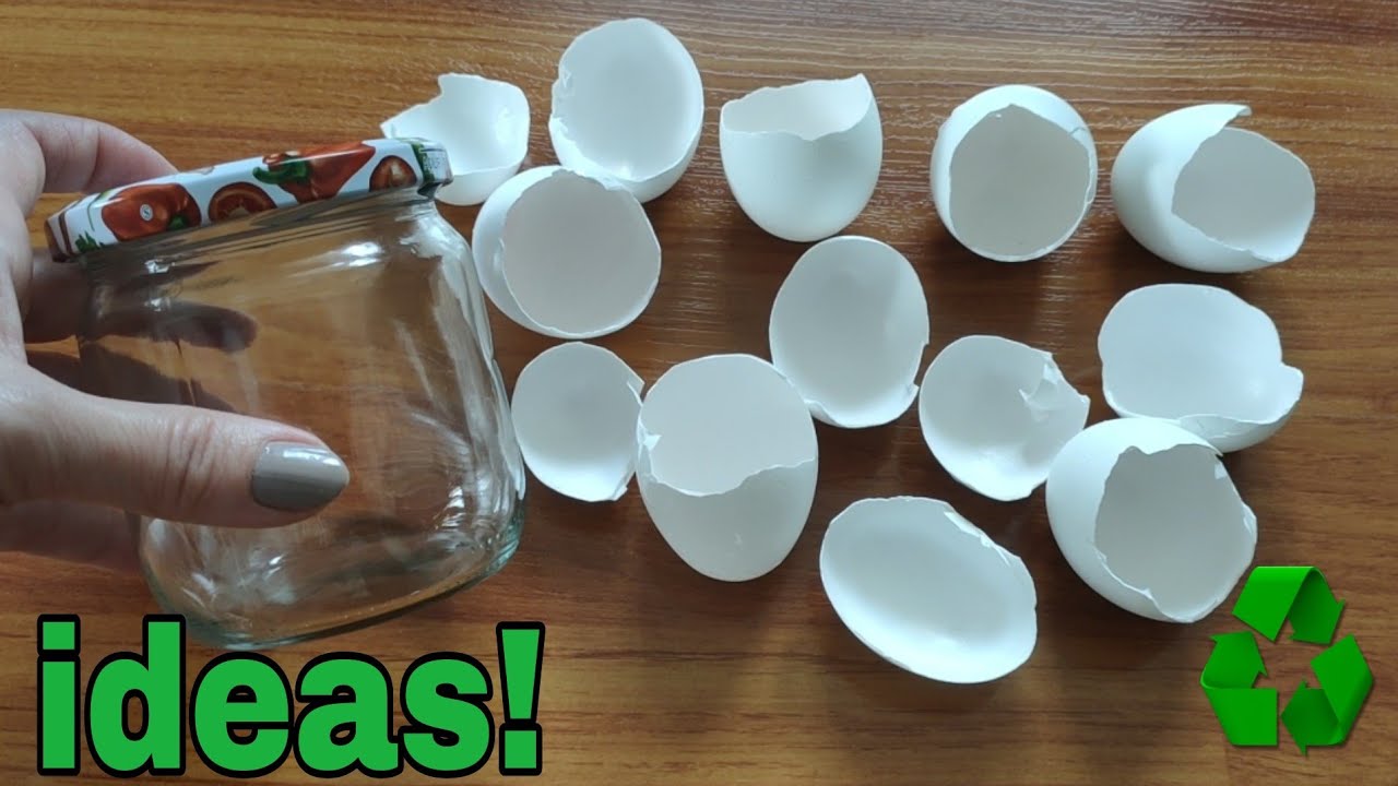 LOOK WHAT I MADE WITH GLASS JAR AND EGG SHELLS ♻️2 GENIUS DIY IDEAS