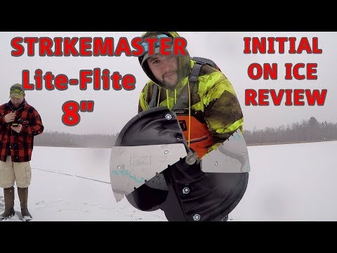 StrikeMaster Lite-Flite Cordless Drill Ice Auger. Initial on Ice