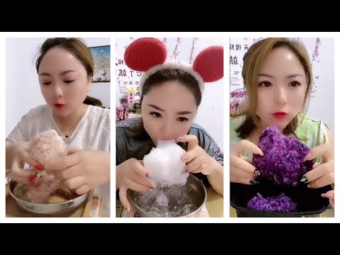 Eating Ice ASMR Her Crunchy Ice ❄️ 吃冰 ｜ 얼음 먹기 ｜ 氷を食べる