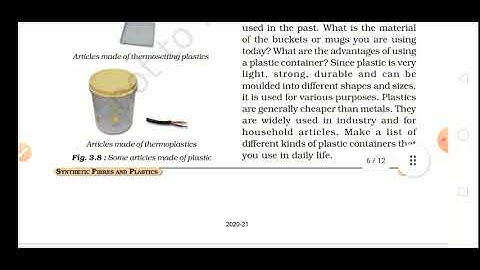 Class - 8th       Chapter - 3                     Synthetic Fibres And Plastics             Part - 5