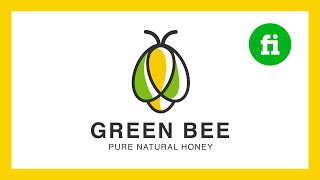 Cute Bee logo design in Adobe illustrator  - Adobe illustrator tutorial