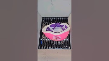 Crazy how fast this shredding machine devoured these helmets! #shreddingmachine #satisfying #toys