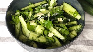 Закуска Солёные огурцы за 30 минут Очень вкусно 