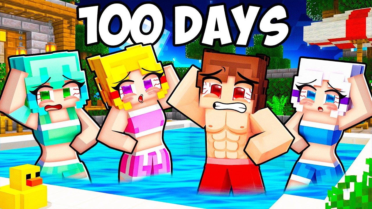 I Survived 100 Days in a POOL! (Minecraft)