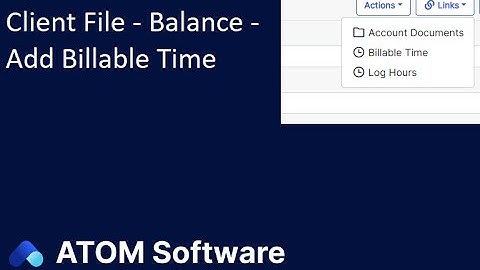 Client File - Balance - Add Billable Time