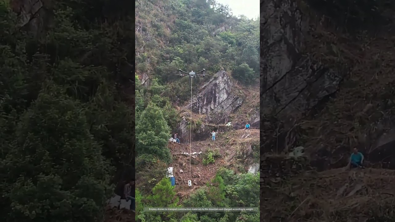 Use A Drone To Transport Building Materials To The Mountain !