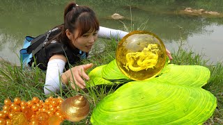 😱😱The True Treasure: The Girl Found The True Residence Of Jewelry In The Mutated Giant River Clam