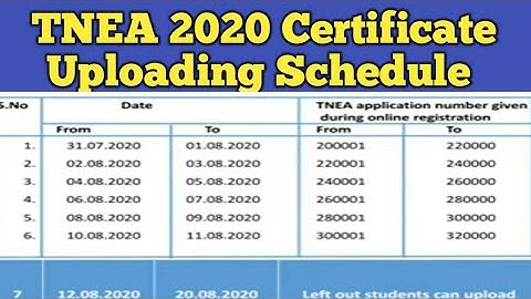 TNEA2020| Ceritificate Uploading Schedule 2020 | Idea for perfect uploading | Vincent Maths |