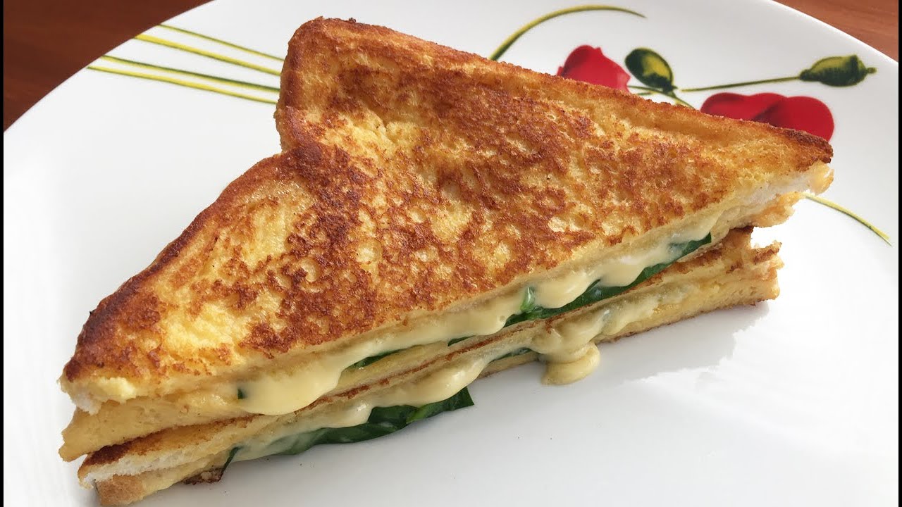 CHEESE SPINACH TOAST TOASTED SANDWICH IDEAS FRENCH TOAST RECIPE BREAKFAST IDEAS SIMPLE
