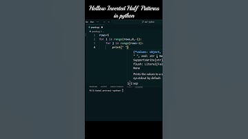 Hollow Half Pyramid in Python  #shorts 30 Seconds!