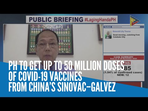 PH to get up to 50 million doses of COVID-19 vaccines from China’s Sinovac–Galvez