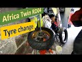 Africa Twin XRV750 Motorbike tube Tyre Changes