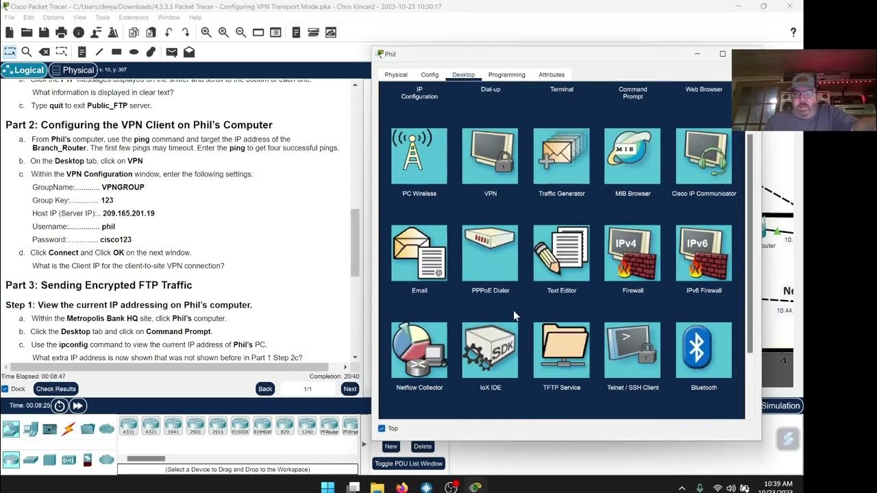 Cybersecurity essentials packet tracer 4 3 3 3 configuring vpn